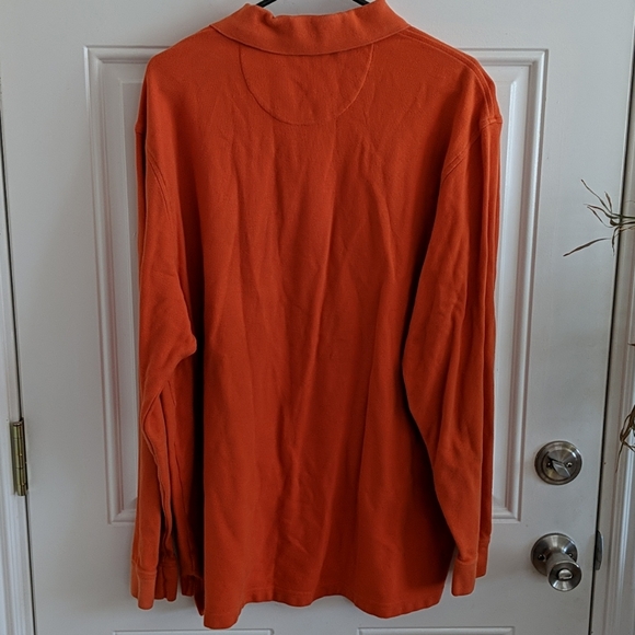 Men's Long Sleeve Orange Polo - Picture 3 of 3